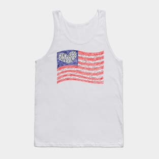 God bless America, American Flag heart, hand drawn  illustration Tank Top